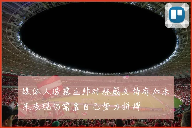 媒体人透露主帅对林葳支持有加未来表现仍需靠自己努力拼搏